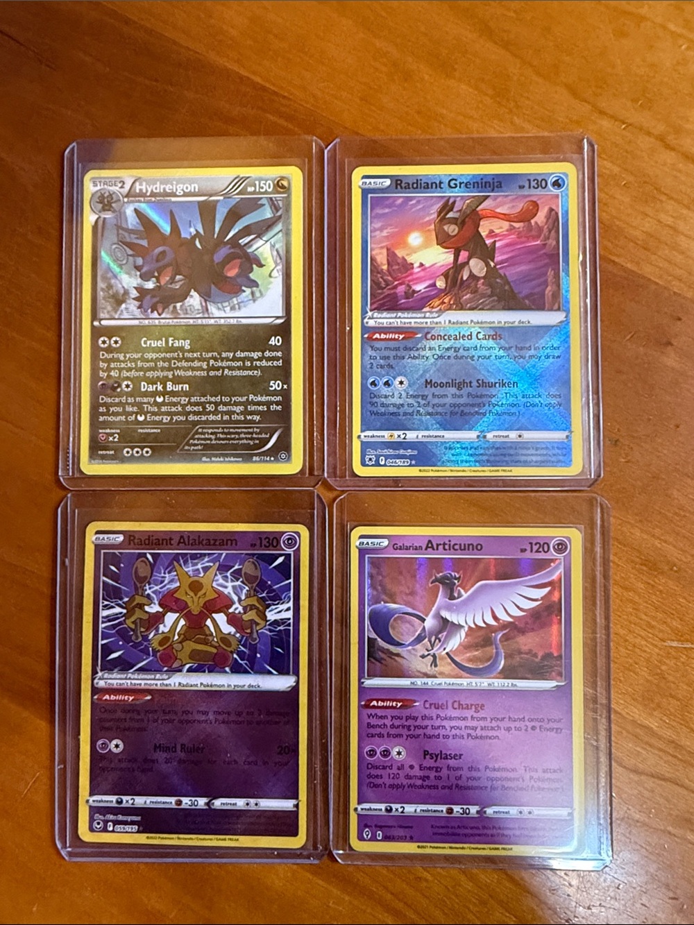 Pokemon Radiant & Holo Card Set - Blue, Purple, Gold, Green
